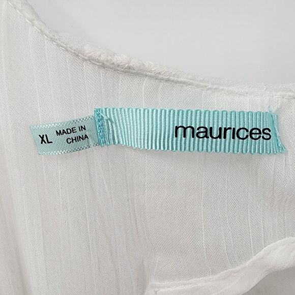 MAURICES White Cut Out Back Embroidered Sun Dress Womens XL Extra Large *NWT - Picture 4 of 7